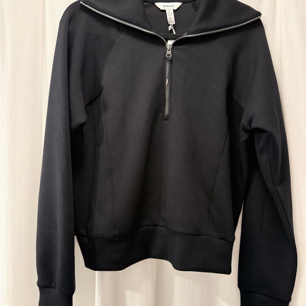 SPANX WOMEN's Black Zip-Up Sweater